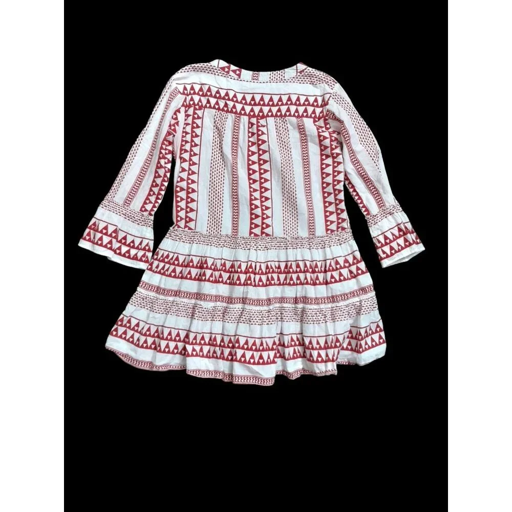 Bindu Salma Boho Hippie Beach Vacation Casual Flared Sleeve Mini Dress Small - Picture 9 of 10